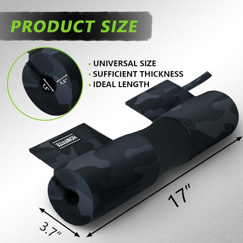 Howffite Barbell Pad Built-in Anti-Slide Design for Hip Thrusts, Squats and Lunges, Neck & Shoulder Protective Pad - Fits Standard and Olympic Bars - Image 2